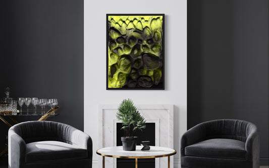 Textured 3D Wall Art – Iceland Inspired Green Black Dunes