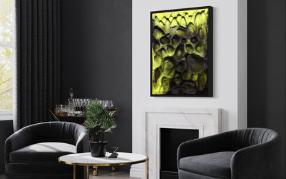 Textured 3D Wall Art – Iceland Inspired Green Black Dunes