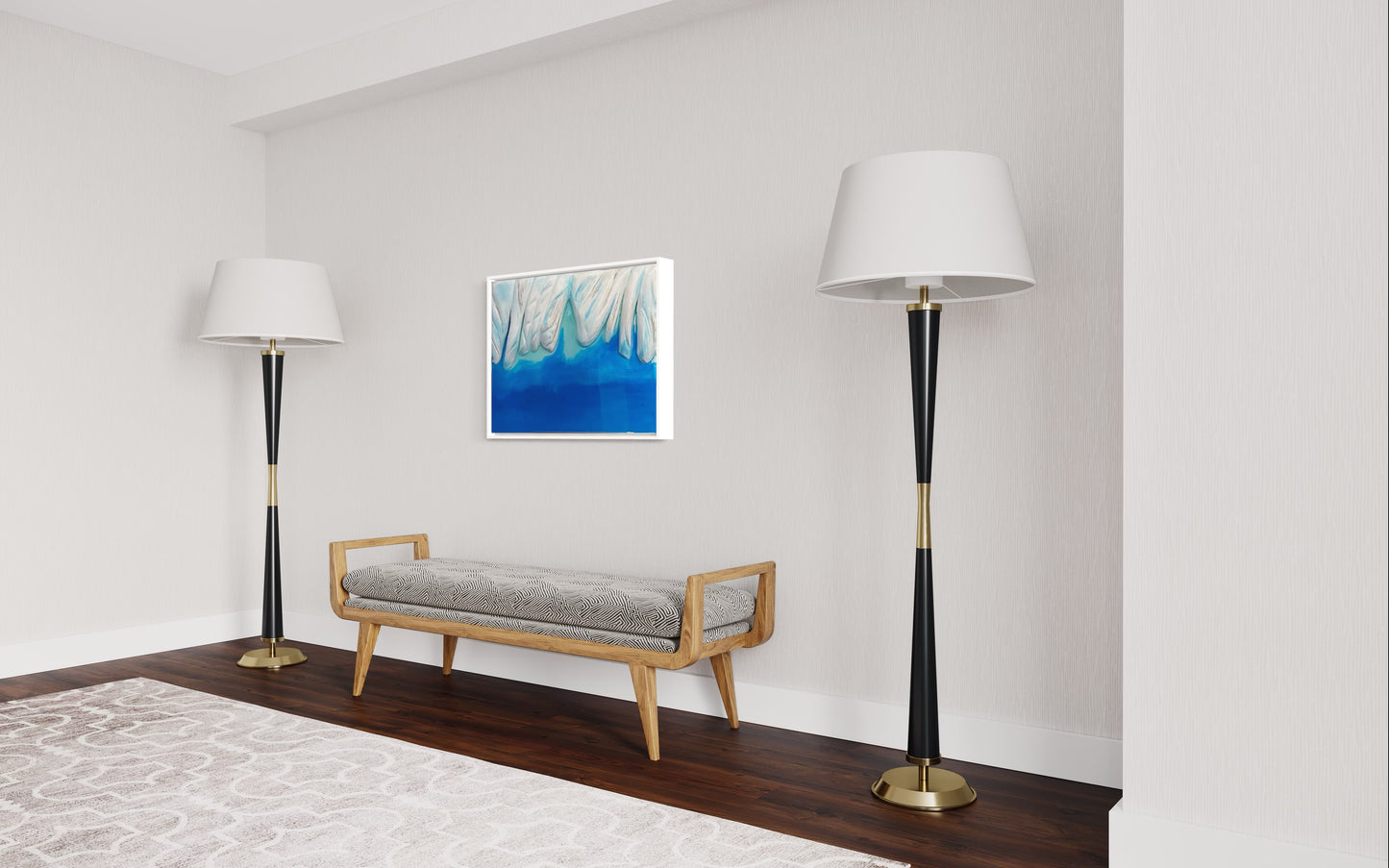 Glacier Epoxy Wall Art – Textured 3D Blue Ocean Abstract