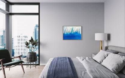 Glacier Epoxy Wall Art – Textured 3D Blue Ocean Abstract