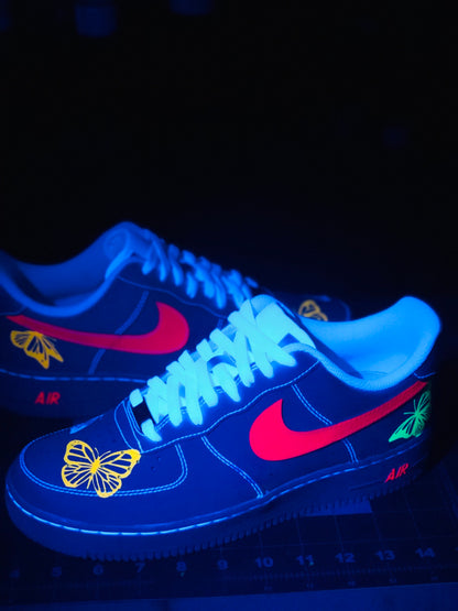 Custom Nike Air Force 1 Low “Neon Butterfly UV Edition”