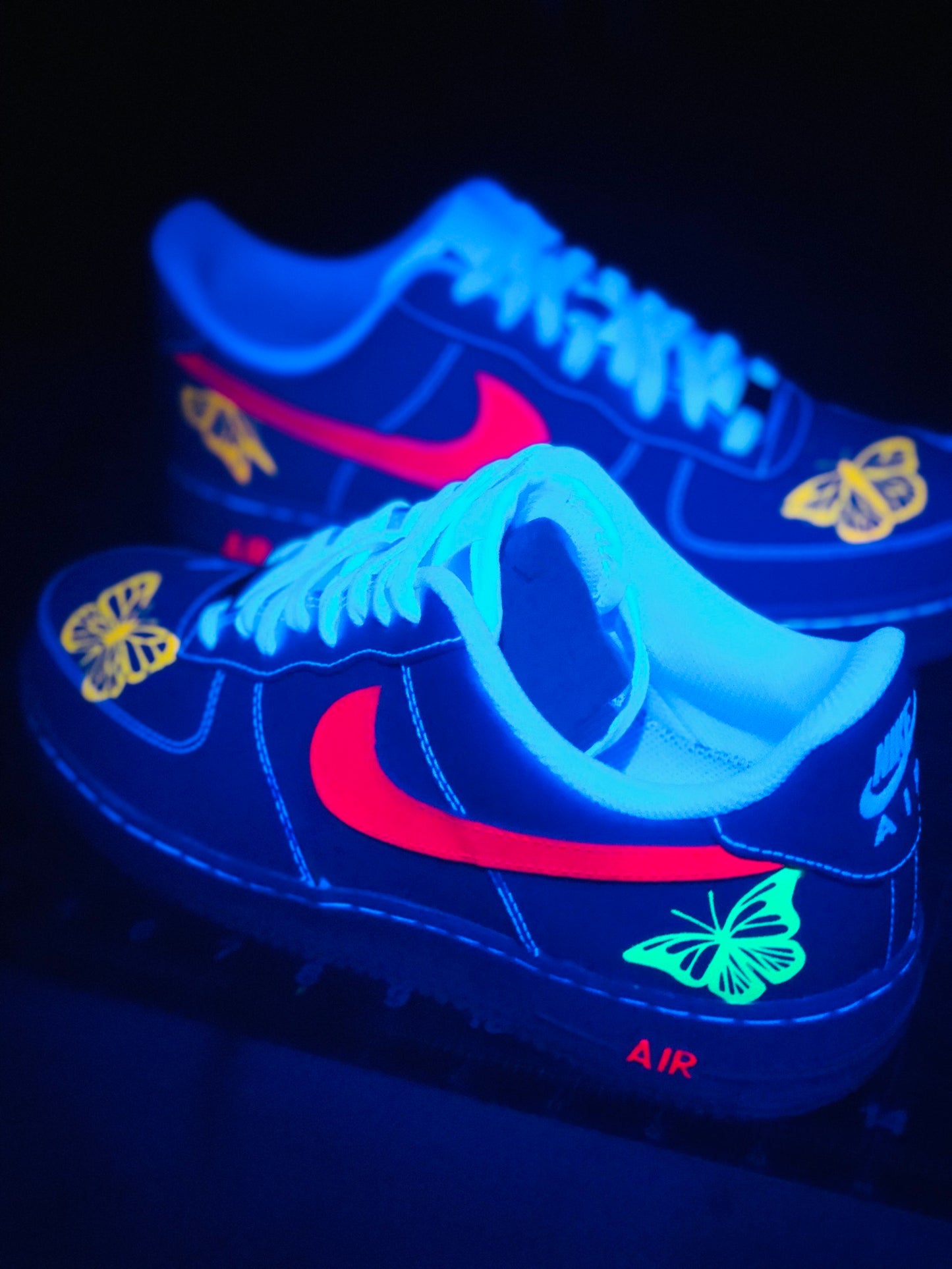 Custom Nike Air Force 1 Low “Neon Butterfly UV Edition”
