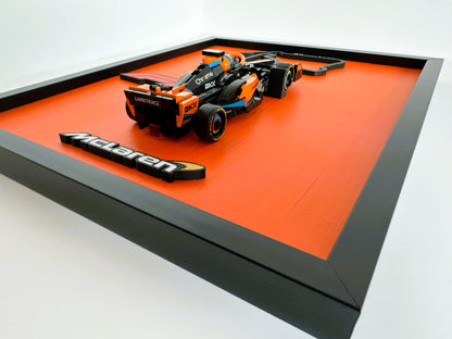 LEGO McLaren F1 Car Framed Display – Formula 1 Wall Art for McLaren Fans