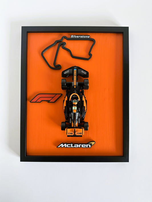 LEGO McLaren F1 Car Framed Display – Formula 1 Wall Art for McLaren Fans