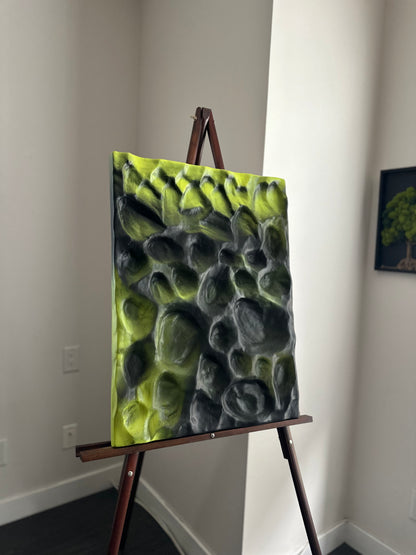 Textured 3D Wall Art – Iceland Inspired Green Black Dunes